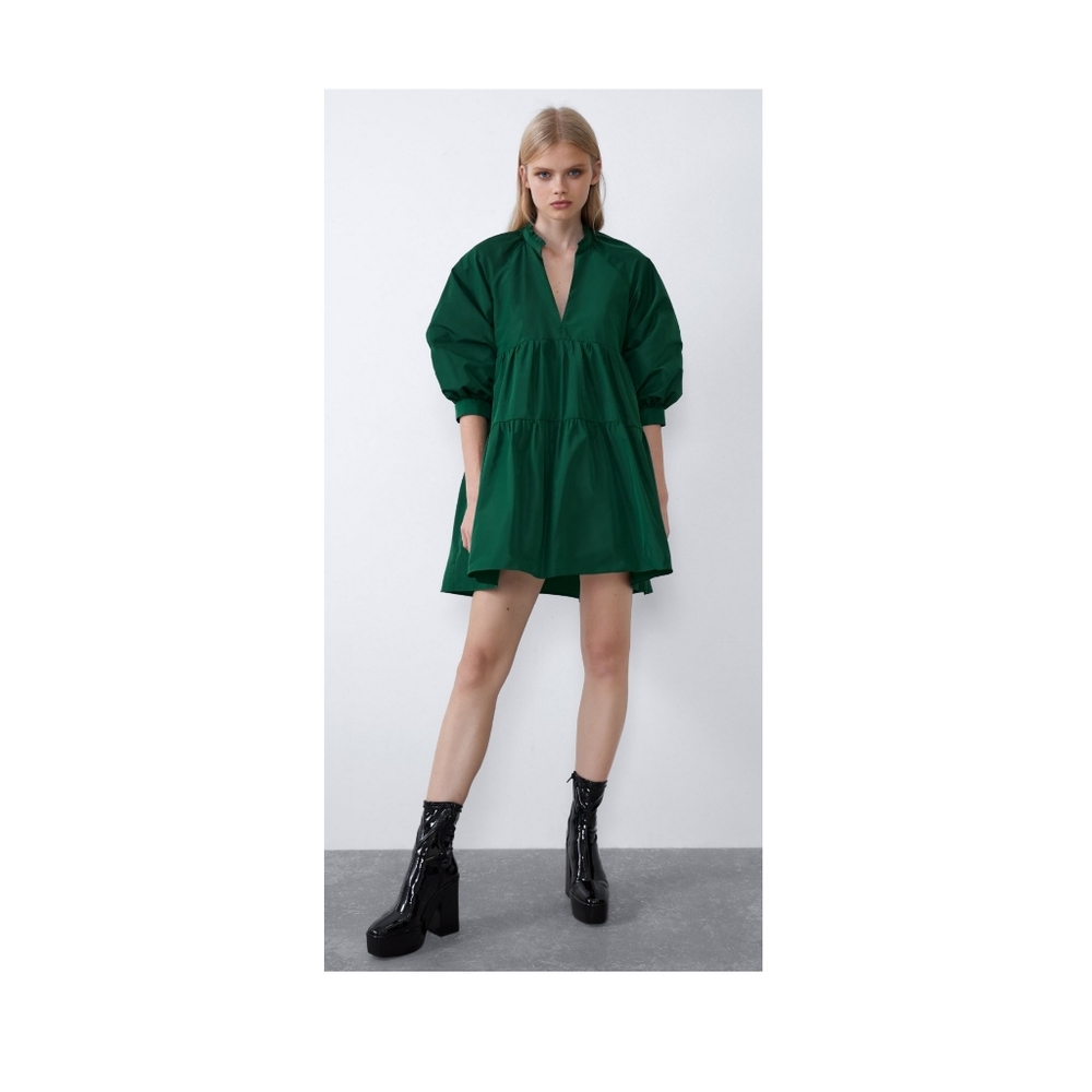 NWT ZARA Voluminous taffetta dress